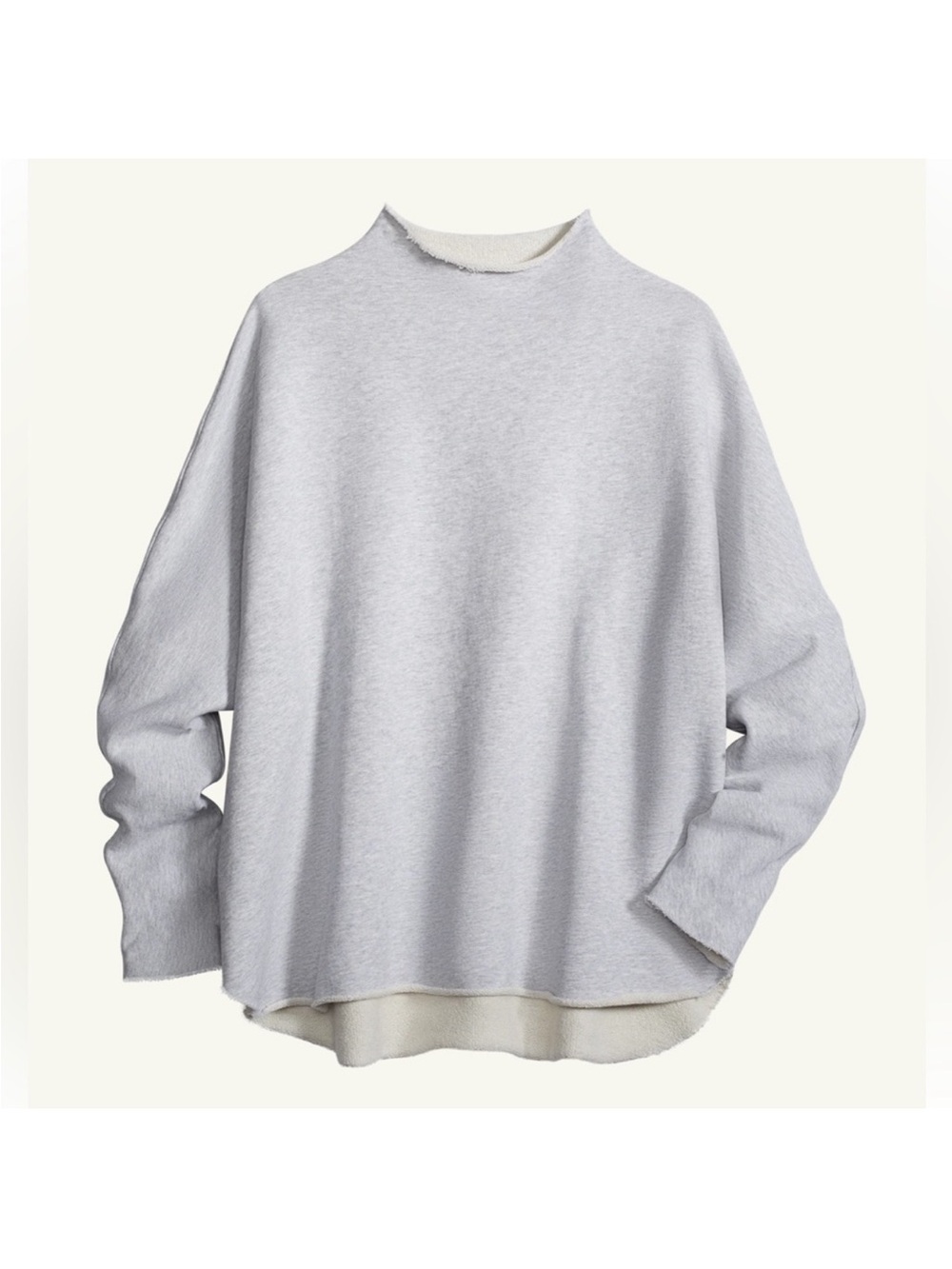 Frank & Eileen Effie Long Sleeve Funnel Neck Capelet Gray Melange Size XL - Picture 2 of 8